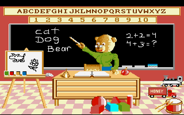 Gameplay of Barney Bear Goes to School