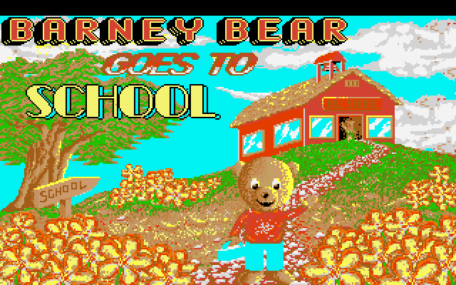 Title screen of Barney Bear Goes to School