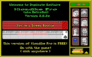 Title screen of Klondike Pro