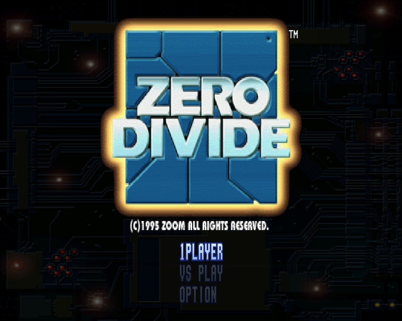 Title screen of Zero Divide