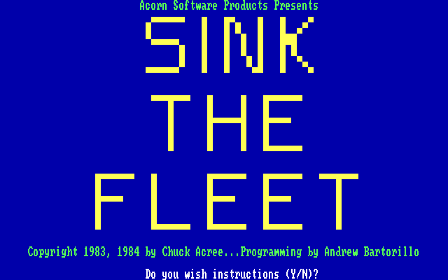 Title screen of Sink the Fleet