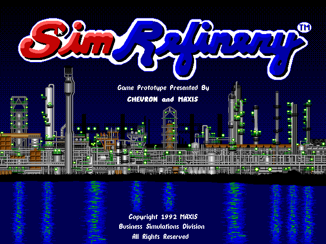 Title screen of SimRefinery