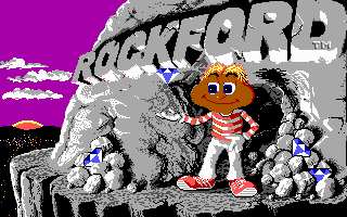 Title screen of Rockford: The Arcade Game