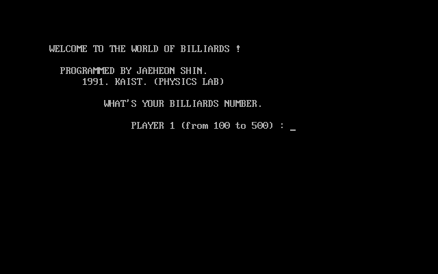 Title screen of 4 Balls Billiards
