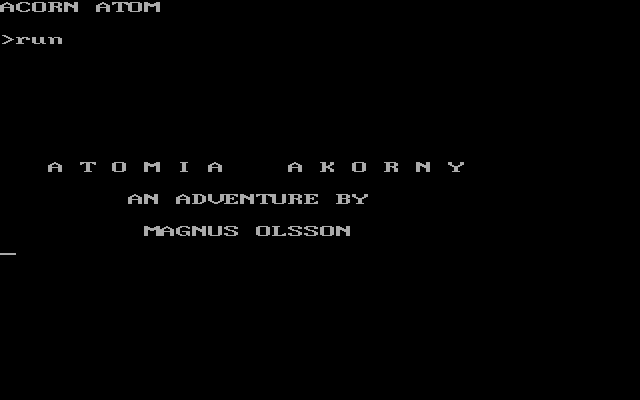 Title screen of Atomia Akorny