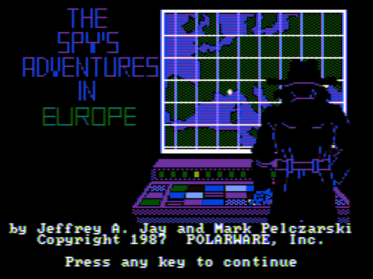 Title screen of The Spy's Adventures in Europe
