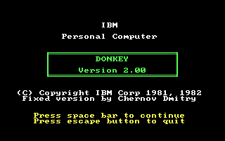 Title screen of Donkey