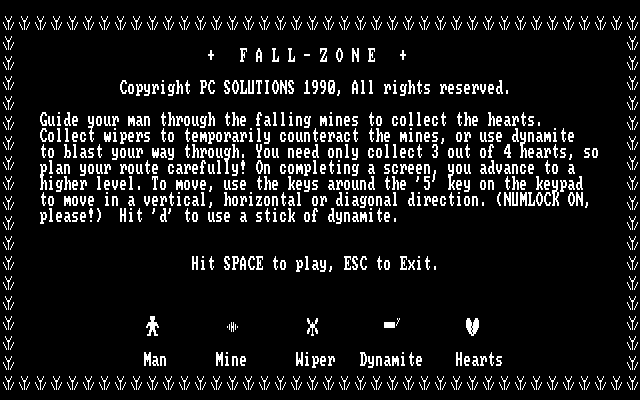 Title screen of Fall-Zone