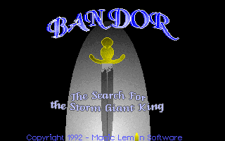 Title screen of Bandor: The Search for the Storm Giant King