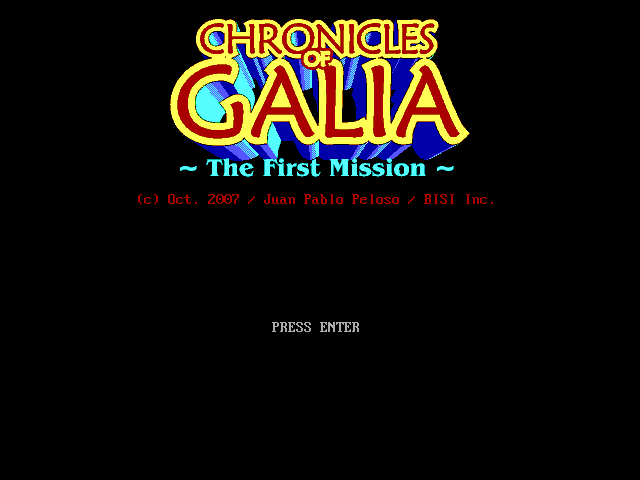 Title screen of Chronicles of Galia: The First Mission