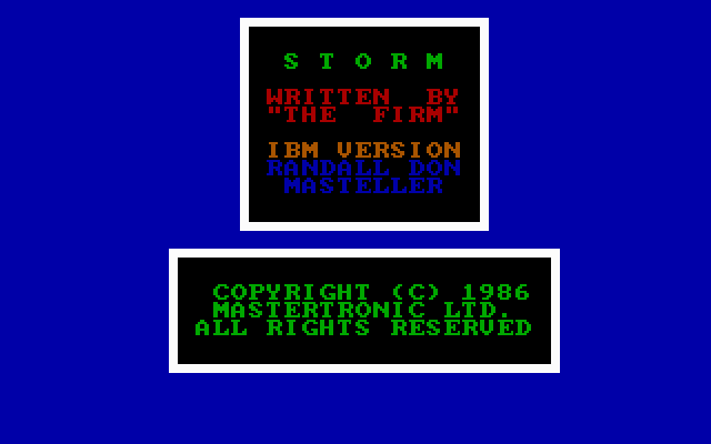 Title screen of Storm