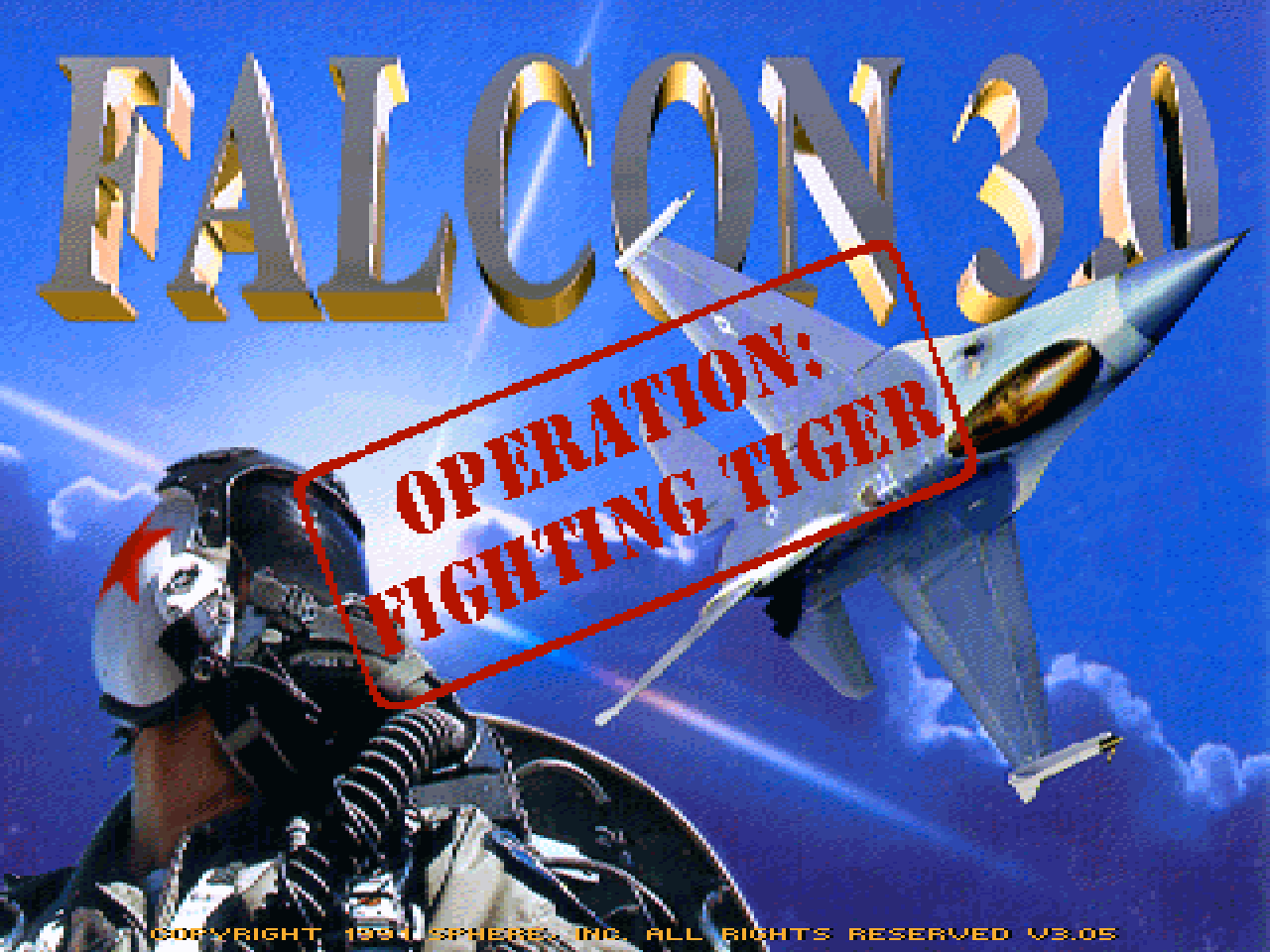 Title screen of Falcon 3.0