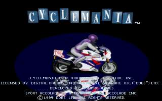 Title screen of Cyclemania