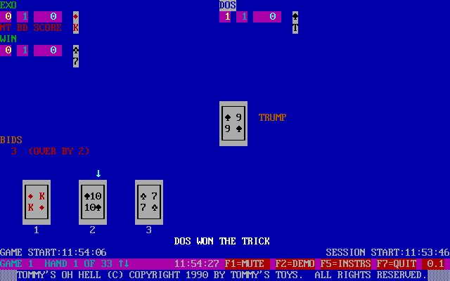 Gameplay of Tommy's Oh Hell