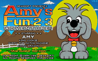 Title screen of Amy's Fun-2-3 Adventure! v3.0
