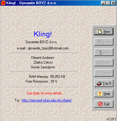 Title screen of Kling
