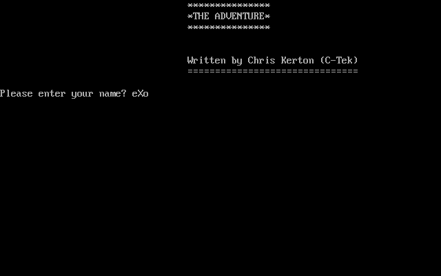 Title screen of The Adventure