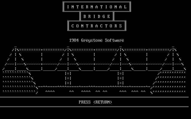 Title screen of International Bridge Contractors