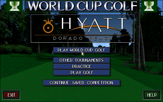 Title screen of World Cup Golf: Hyatt Dorado Beach