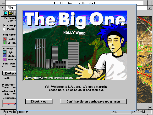 Title screen of The Big One