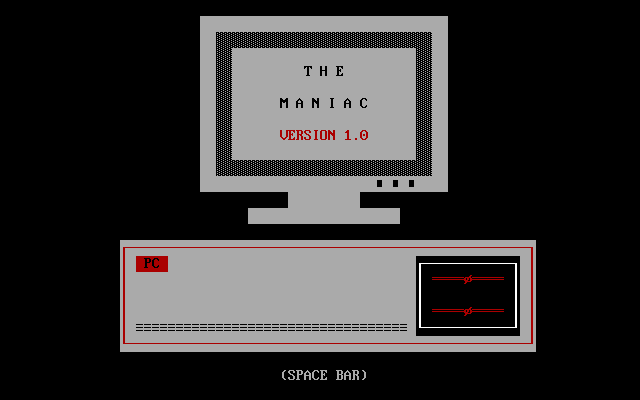 Title screen of The Maniac