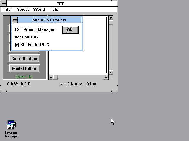Title screen of Flight Sim Toolkit