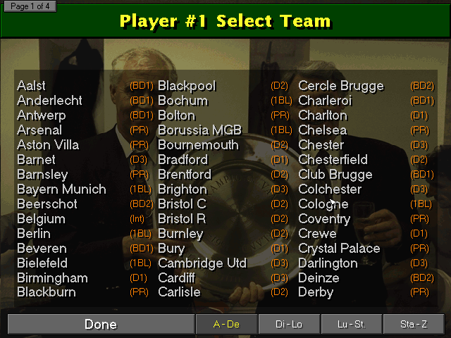 Gameplay of Championship Manager: Season 97/98