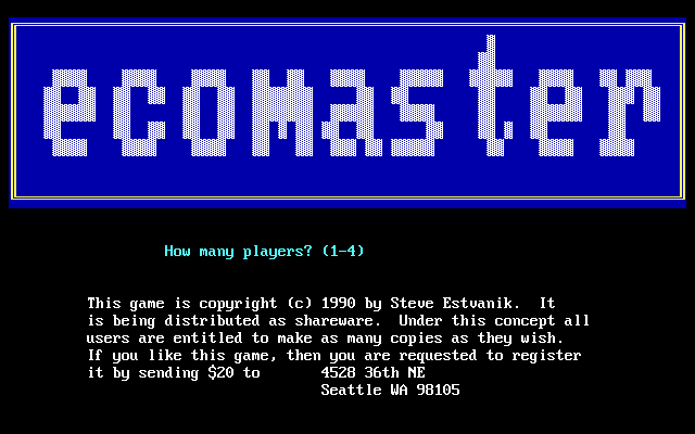 Title screen of EcoMaster