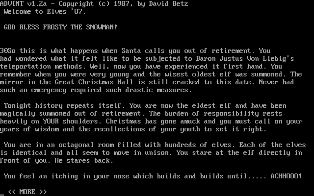 Title screen of Elves '87