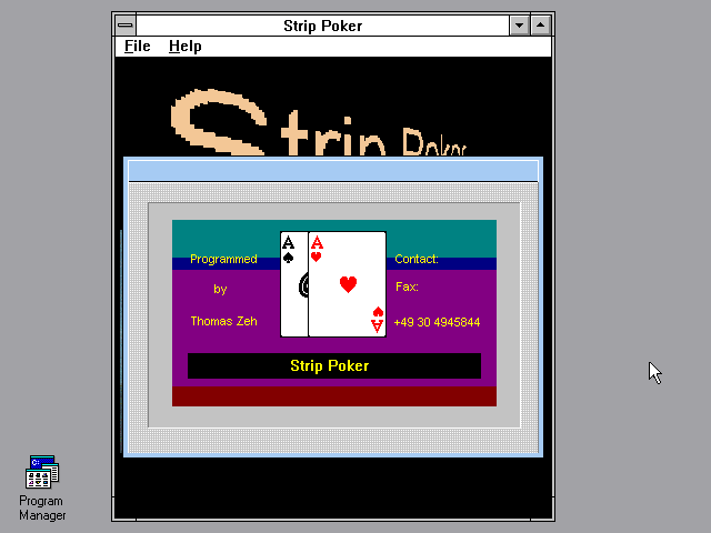 Title screen of Strip Poker! International