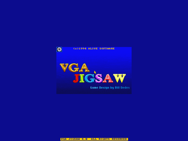 Title screen of VGA Jigsaw
