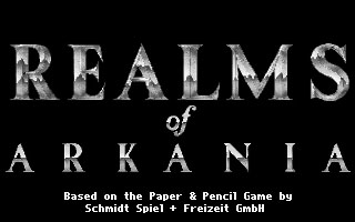 Title screen of Realms of Arkania: Blade of Destiny
