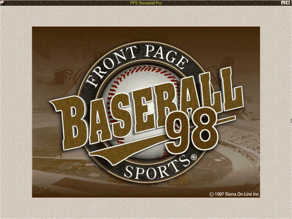 Title screen of Front Page Sports: Baseball Pro '98