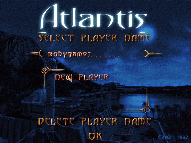 Title screen of Atlantis: The Lost Tales