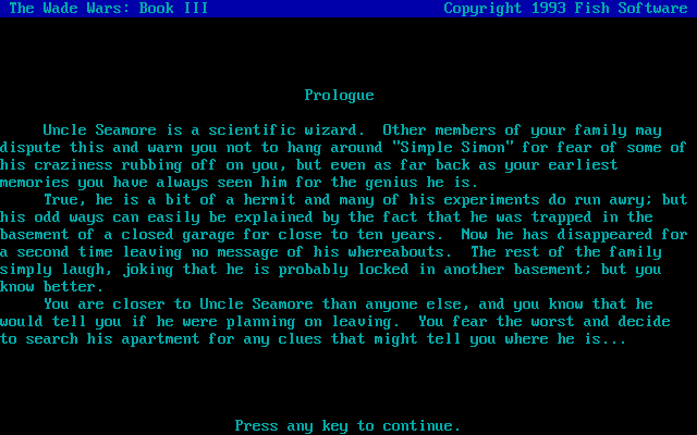 Title screen of Wade Wars, The - Book III