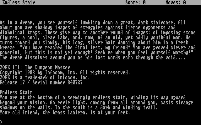 Gameplay of Zork III: The Dungeon Master