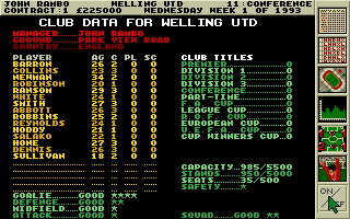 Gameplay of Premier Manager
