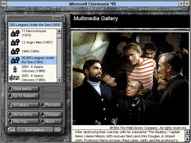 Gameplay of Microsoft Cinemania '95