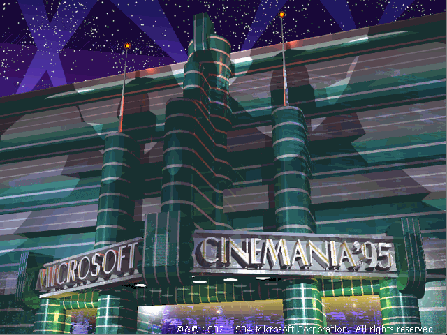 Title screen of Microsoft Cinemania '95