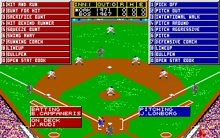 Gameplay of MicroLeague Baseball: The Manager's Challenge