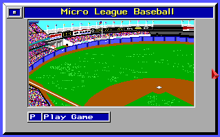 Title screen of MicroLeague Baseball: The Manager's Challenge