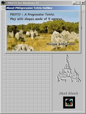 Title screen of PROTO for Windows 95