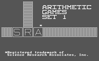 Title screen of Arithmetic Games Set 1