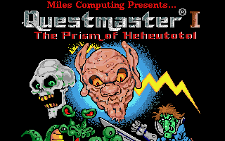 Title screen of Questmaster I: The Prism of Heheutotol