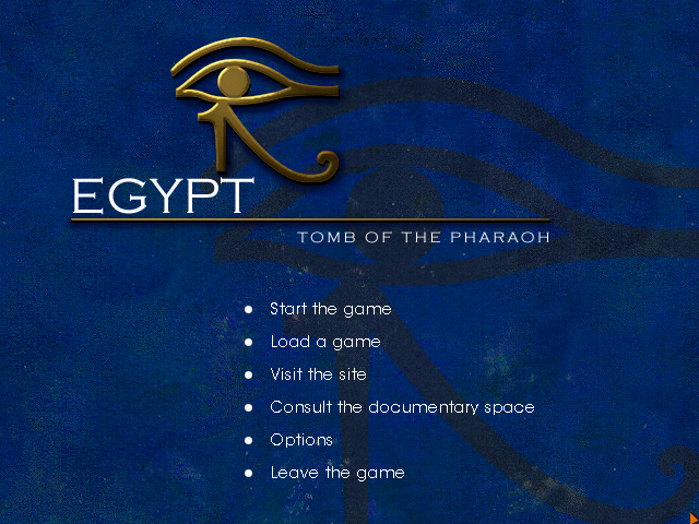 Title screen of Egypt 1156 B.C.: Tomb of the Pharaoh