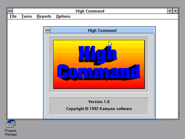Title screen of High Command