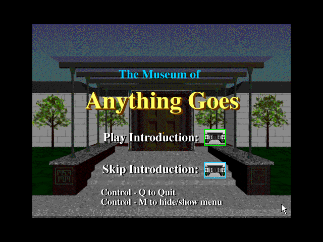 Title screen of Museum of Anything Goes