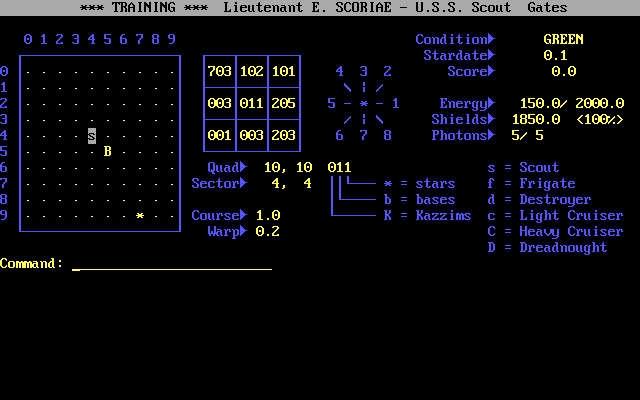 Gameplay of Star Ship Command