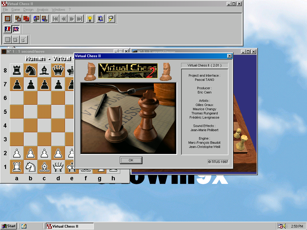 Title screen of Virtual Chess 2