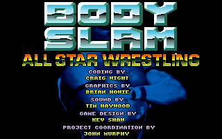 Title screen of Body Slam All-Star Wrestling
